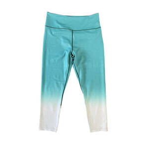 Zyia Active 7/8 Length Faux Leather Effect White Blue Leggings 16-18 Pleather